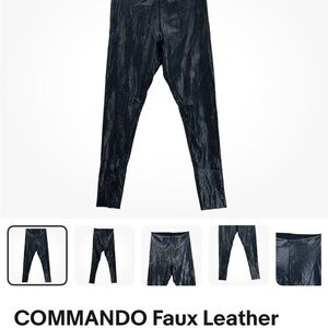 Commando Snake Print  Shiny Black/ Dark Blue)  Faux Leather Pants